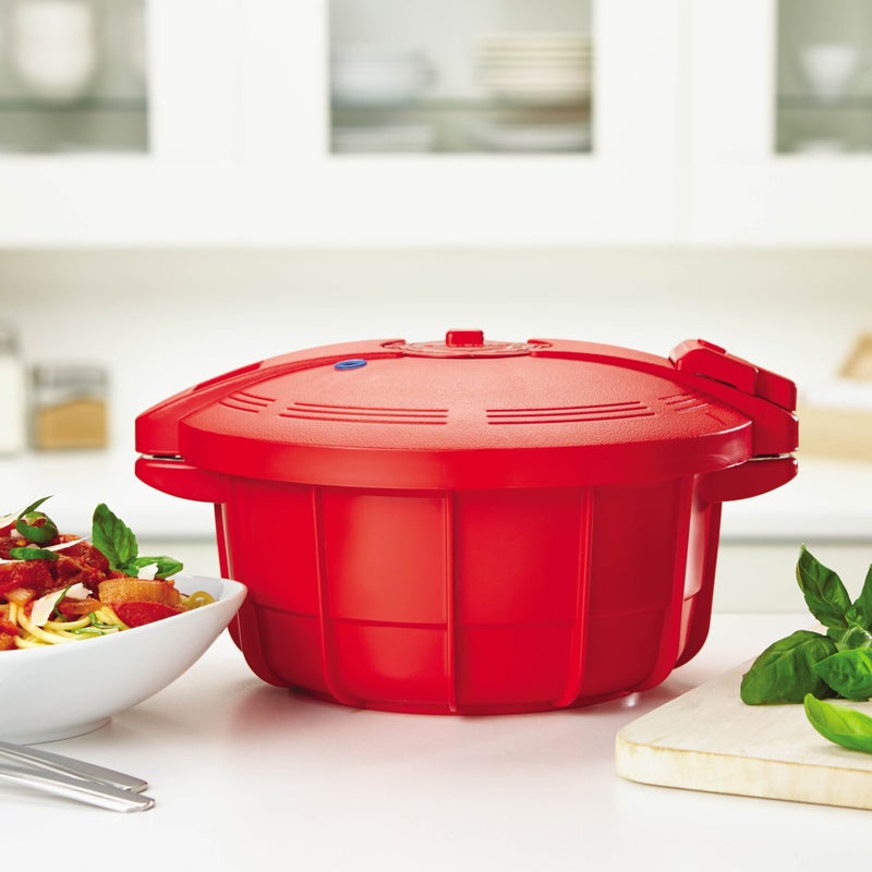 SilverStone 51388 Microwave BPA Free Microwave Pressure Cooker - 3.4 Quart, Red - Image 4